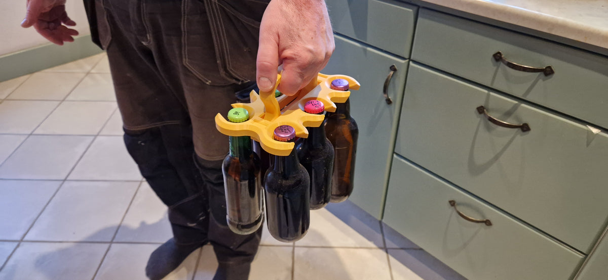 Ölflaskehållare för 6 flaskor
